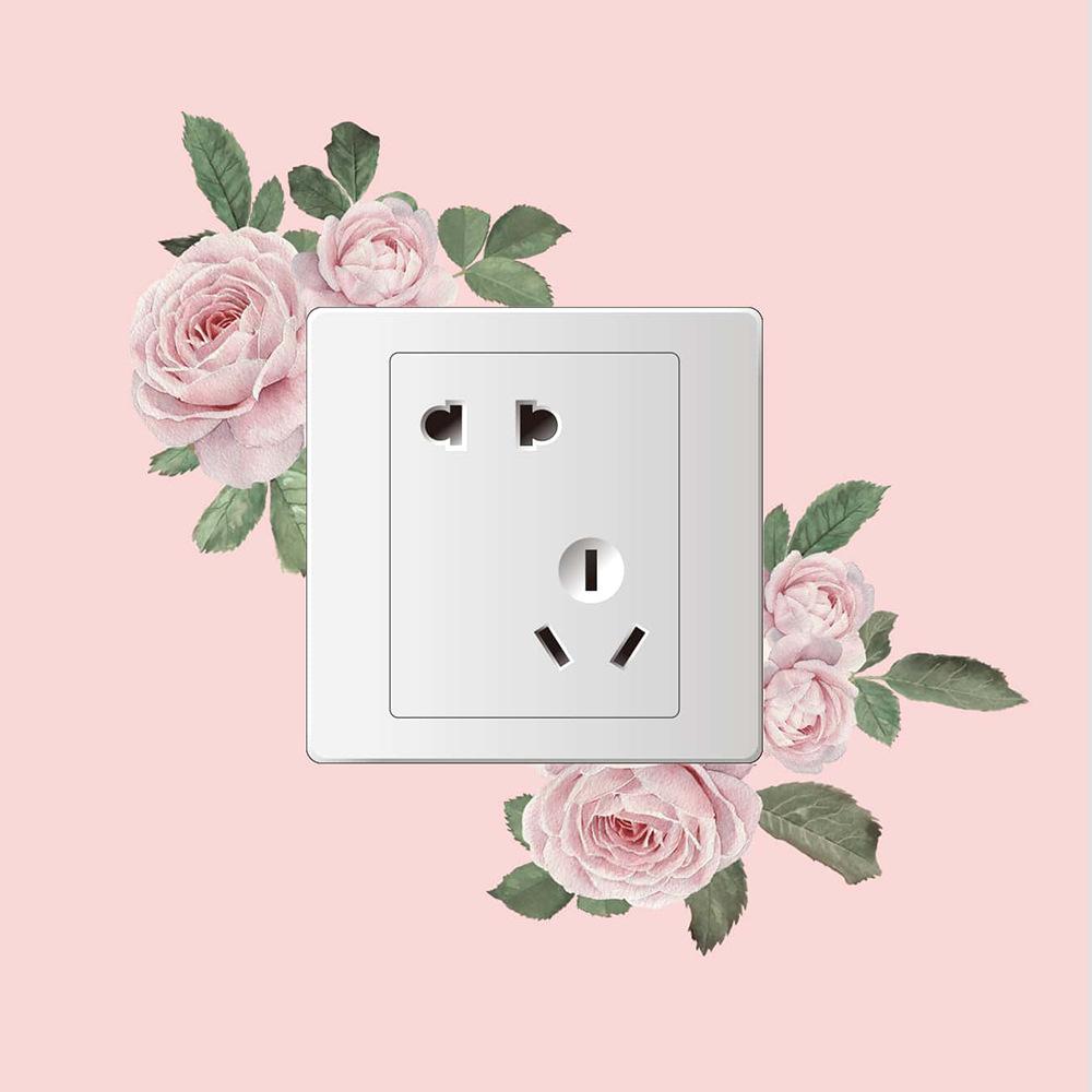 

Розовые розы используются для спальни, гостиной и выключателя в прихожей. Наклейки для украшения дома на стене.