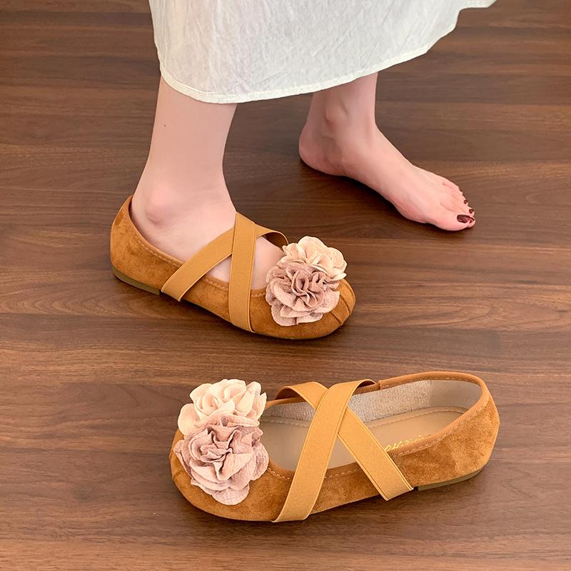 Fashion New Fashion Retro Style Thick Heel Flower Women Mary Jane Shoes Ladies Casual Shallow Eelgant Round Toe Shoes Zapatos Mujer