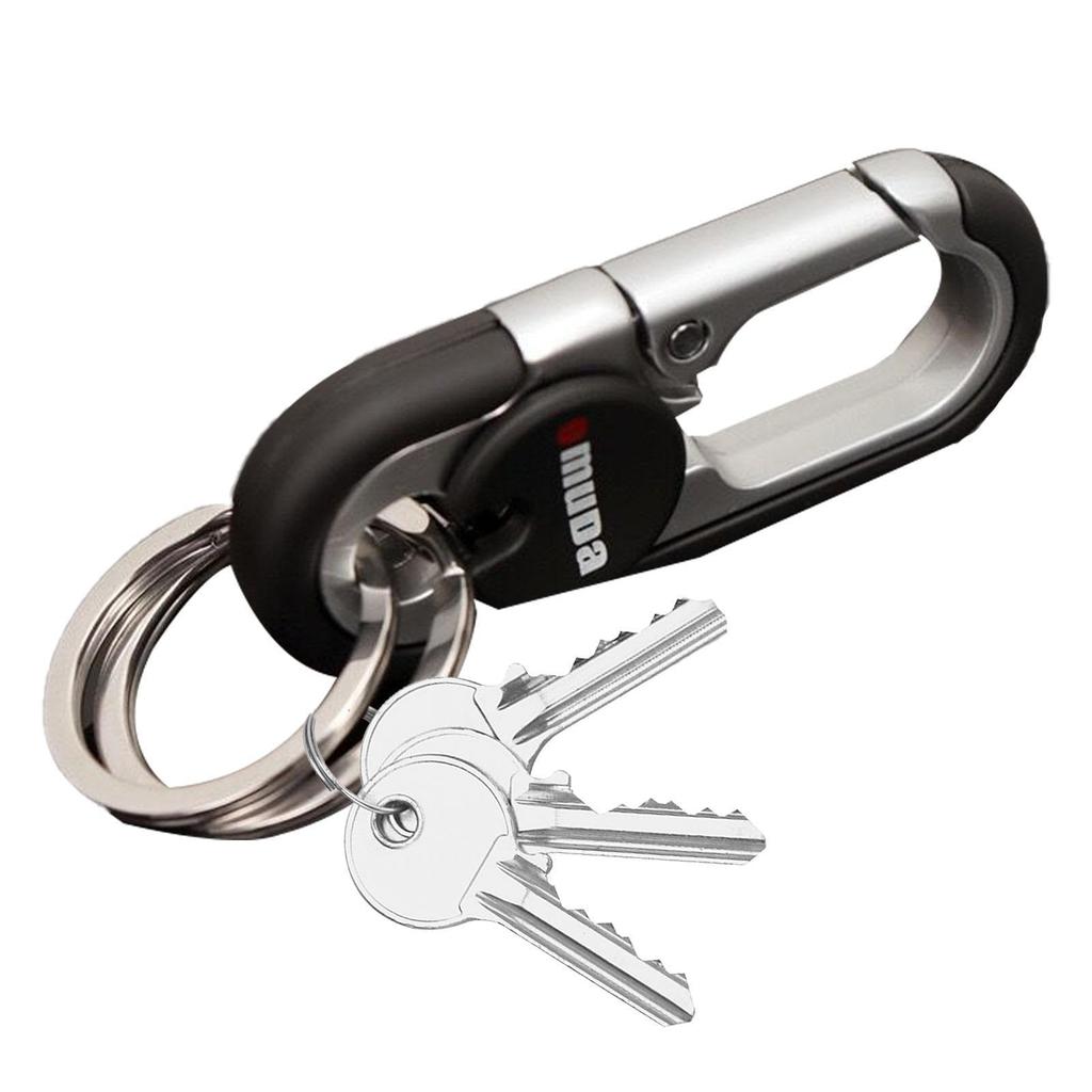 CARABINER KEYCHAIN - Double Ring Keyring Carabiner for Car Keys, Easy To Use for