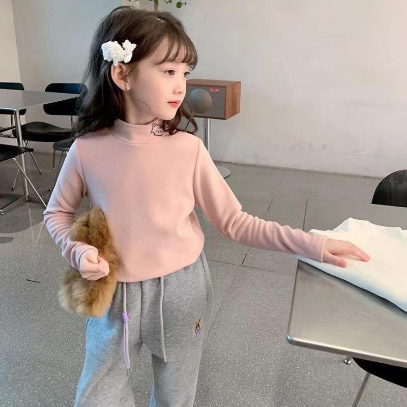 Girls Winter Thermal Base Layer Shirt Kids Stylish Half Turtleneck Long Sleeve Tee Baby Warm Inner Top