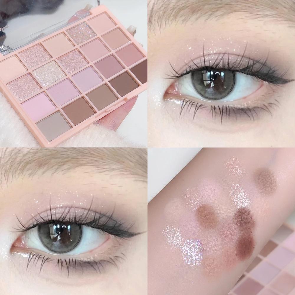20- Warm Eyeshadow Palette – Romantic Smoky & Rose Tones, Matte & Glitter, High-Pigment, Smudge-Proof, Beauty Makeup