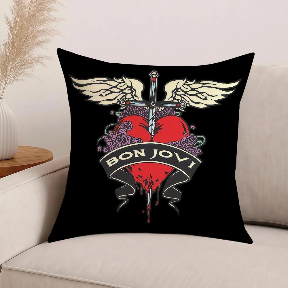 

Rock Band B-Bon J-Jovi Pillow Case Office Cushions Suitable For Sofa Car Bedroom Decorative Cushion Cover 30cm x 30cm