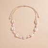 Adjustable Shell Beaded Necklace Shell Adjustable Neck Chain Minimalist Shell Braided Chain  Woman
