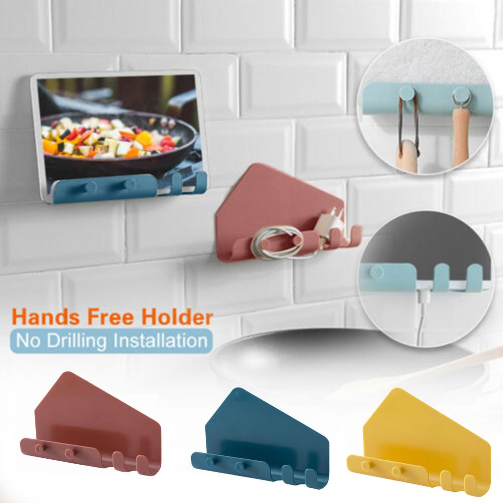 Wall Mounted Charger Mobile Phone Holders Hooks Hanging Tablet Charging Stand