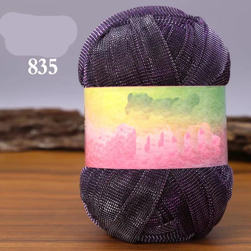 

Explosive Flash Gold and Silver Silk Cloth Slim Light and Thin DIY Handwoven Small Fragrant Wind Bag Hook Shoe Material Yarn