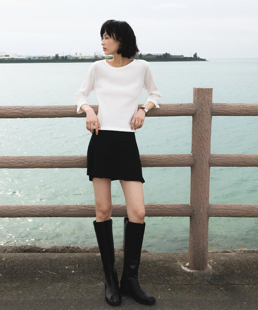 DEHEVE Basic Waffle T-Shirt [Ivory]