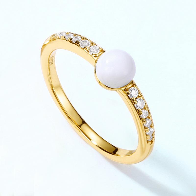 

Colorful Candy Geometric Round Ring, S925 Sterling Silver with 10K Gold Plating - Trendy Hand Jewelry US 8