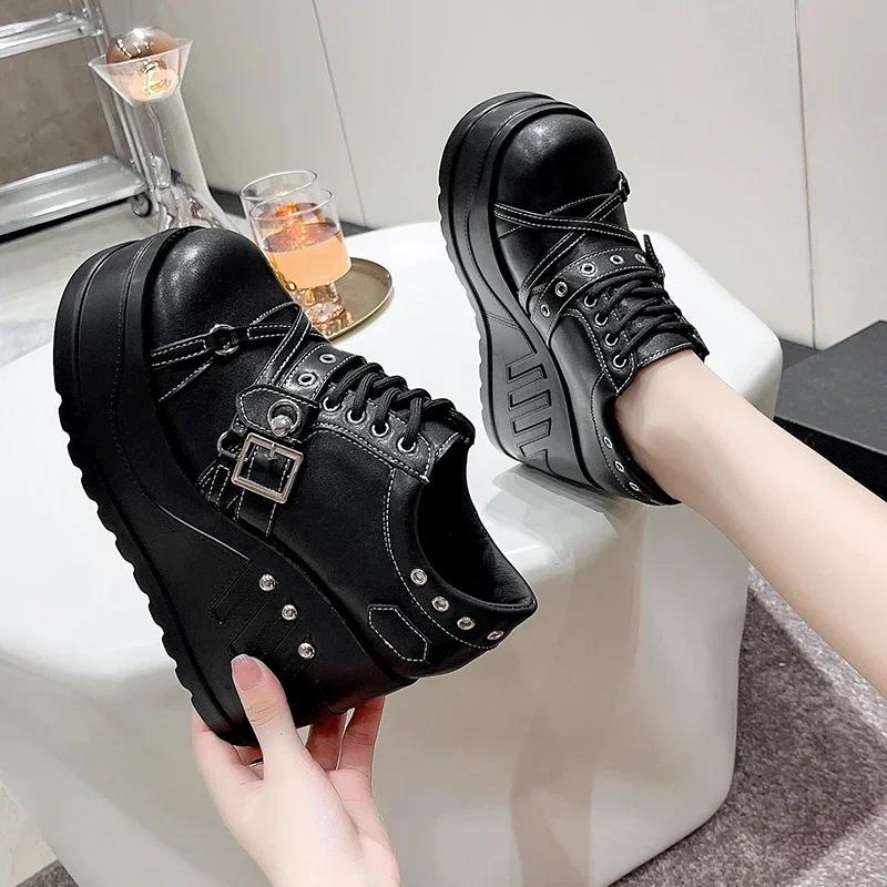 Mode Punk Gothic Pumps Damen 2025 Neue Dicke Sohle Marke Plateau Mary Jane Schuhe Keilabsatz Hohe Absätze Party Cosplay Designer Lolita Schuhe