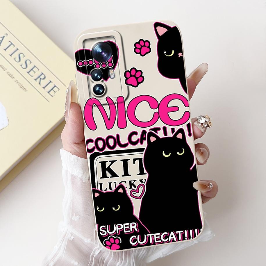For Xiaomi 12 Pro Case Mi 12 12X 12S Cover Cute Cartoon Rabbit Panda Soft Silicone Lens Protective Cases For Xiaomi 12S Pro Capa