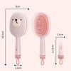 Hairbrush with Air Scalp Bear with Cleaning Cushion, Massage, Design, Pink, Women's, Brush, Tangle-Free, Anti-Static