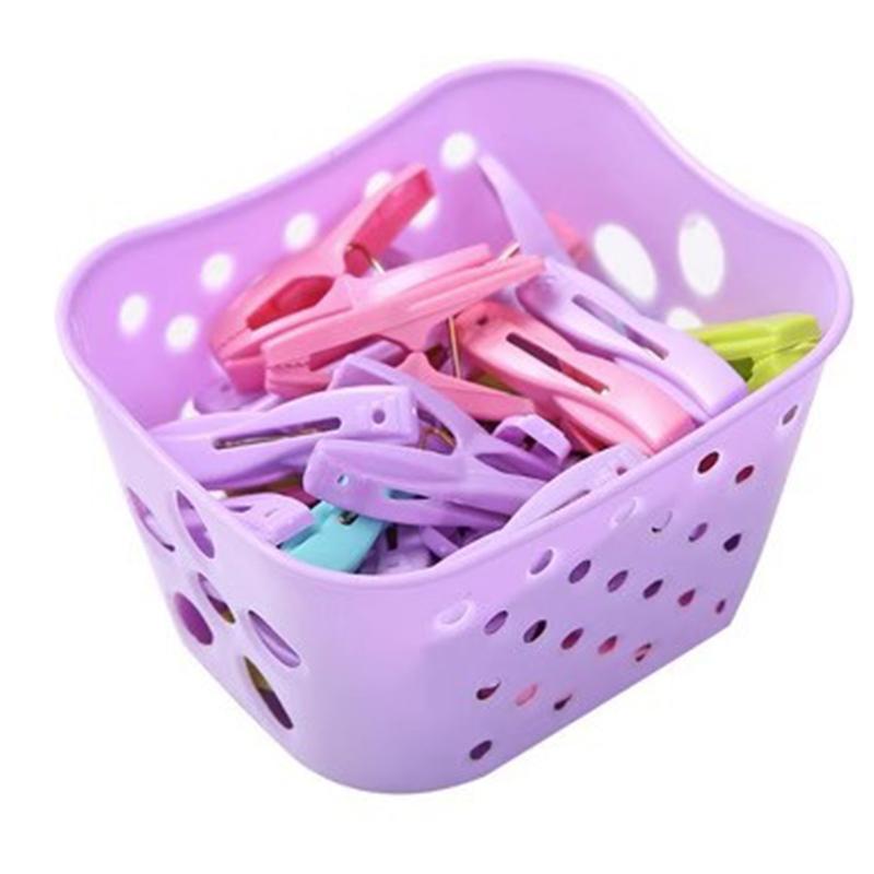 30Pcs Plastic Clothes Pegs Laundry Clothespin Clothes Pins Storage Organizer Quilt Towel Clips Spring With Basket Cabides Hanger