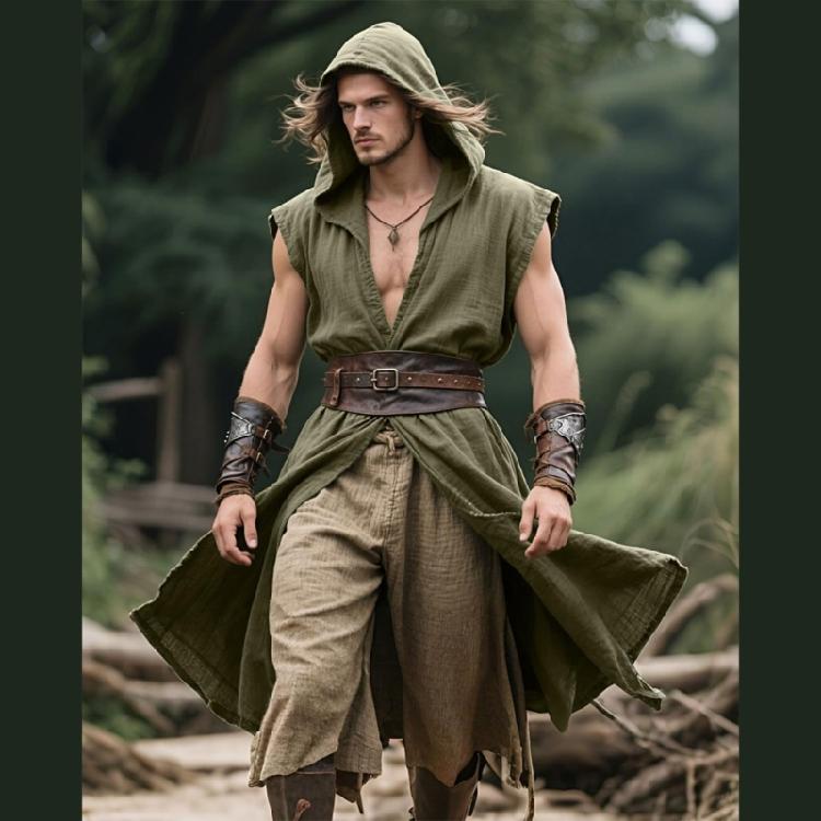 Historical Inspired Sleeveless Cotton Tunics Costume Top Breathable Roleplay Garment For Theater Medieval Themed Parties