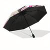 Minnie Mouse,Pink Polka Dots Automatic Folding Umbrella   Simple 8 Rib Design, Bright Cartoon Pattern, Durable Iron Frame, Suitable For Trav