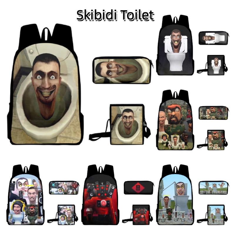 Skibidi Toilet Prank Backpack Set Fun And Versatile, Multiple Colors And Sizes Available, Suitable For All Genders