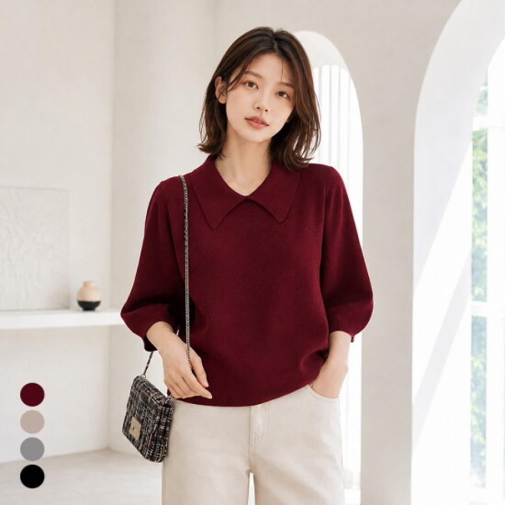 CuStomable Women S Collar Balloon 7 8 Knit T2510kn656c