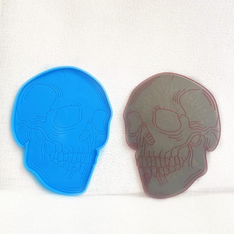 Skull Coaster Molds Skeleton Silicone Coaster Molds Cup Mat Mold Epoxy Resin Casting Mold for Resin Coaster Home Decor