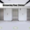 5 szt. Naklejka podłogowa do zachowania dystansu społecznego, marker odległości, znaki podłogowe, naklejka do szkoły, marketu, miejsca publicznego