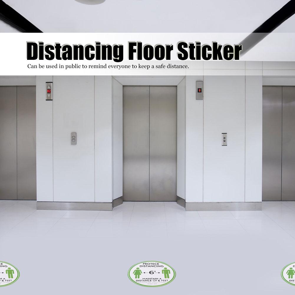 5PCS Social Distancing Ground Sticker Distance Marker Floor Signs Decal for School Market Public Area