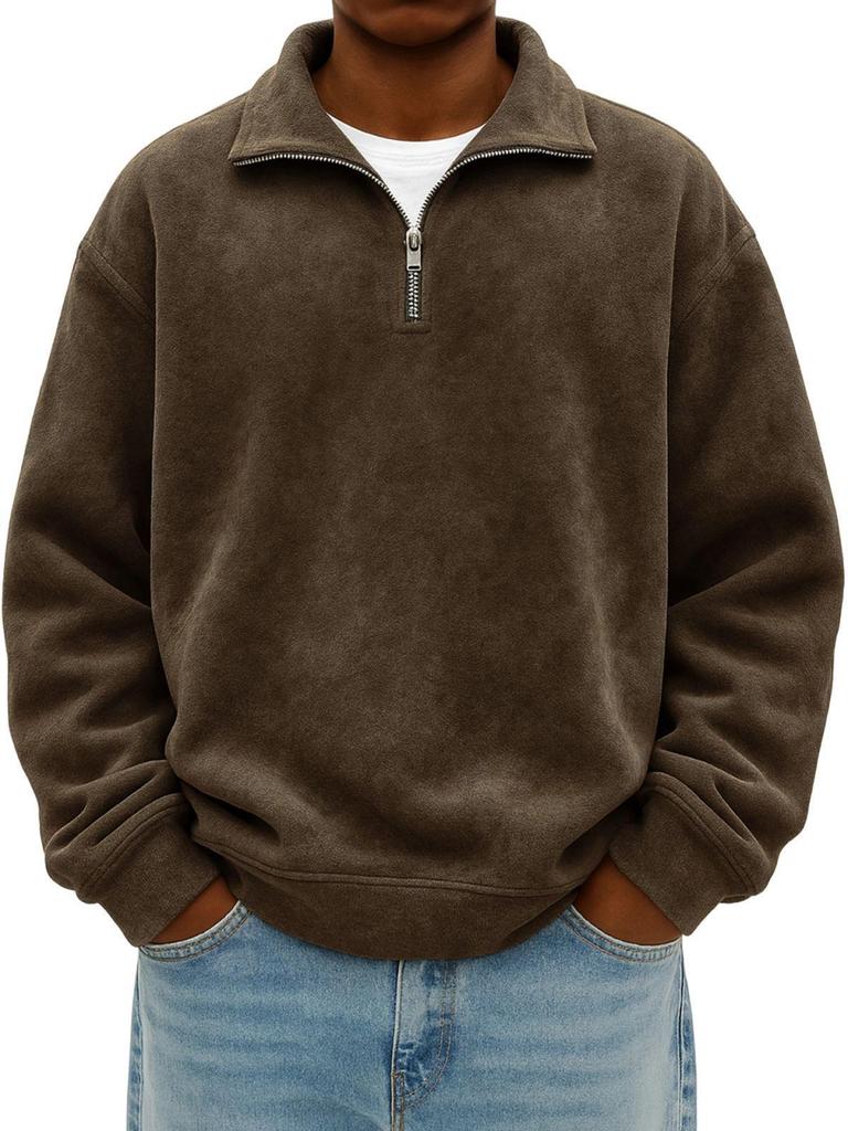 Men's Versatile Sportswear: Fashion Casual Half-Zip Stand Collar Long-Sleeve Hoodie (2025 Edition)