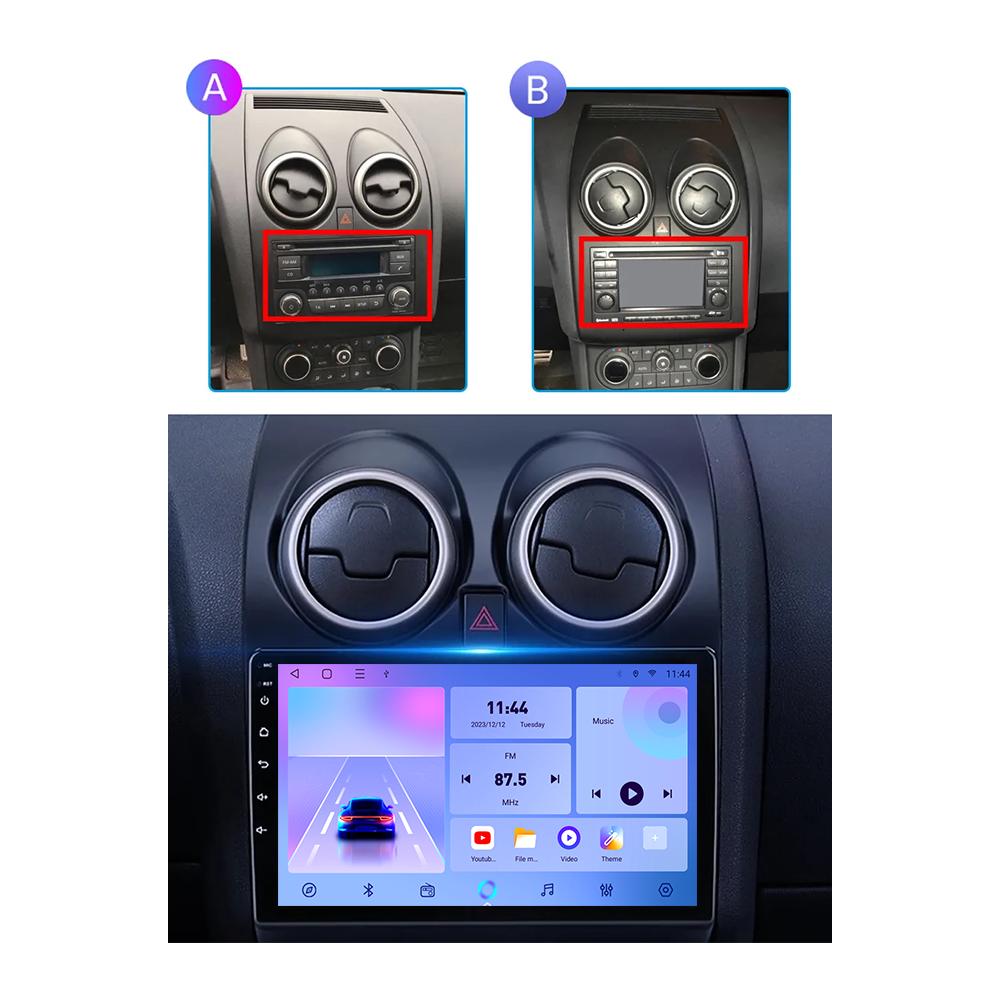 Car Radio Android Auto Carplay For Nissan Qashqai J10 2007-2013 Multimedia Player Head Unit Stereo GPS Navigation BT WIFI 1+16GB