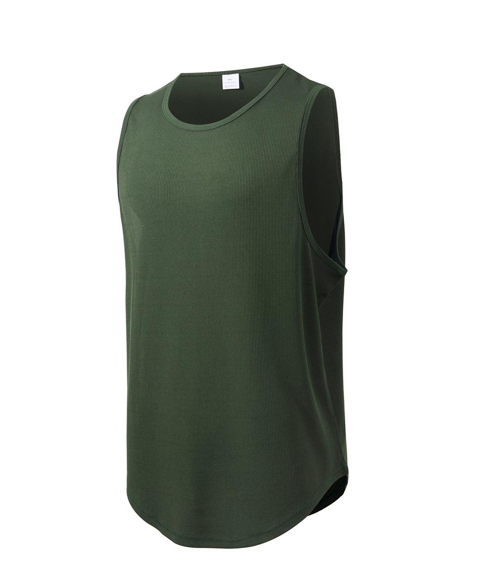 

Men s Summer Round Neck Sleeveless T-shirt Solid Color Large Loose T-shirt Simple Casual Quick Drying T-shirt Running Sports Sleeveless T-shirt XXL армія зелений колір