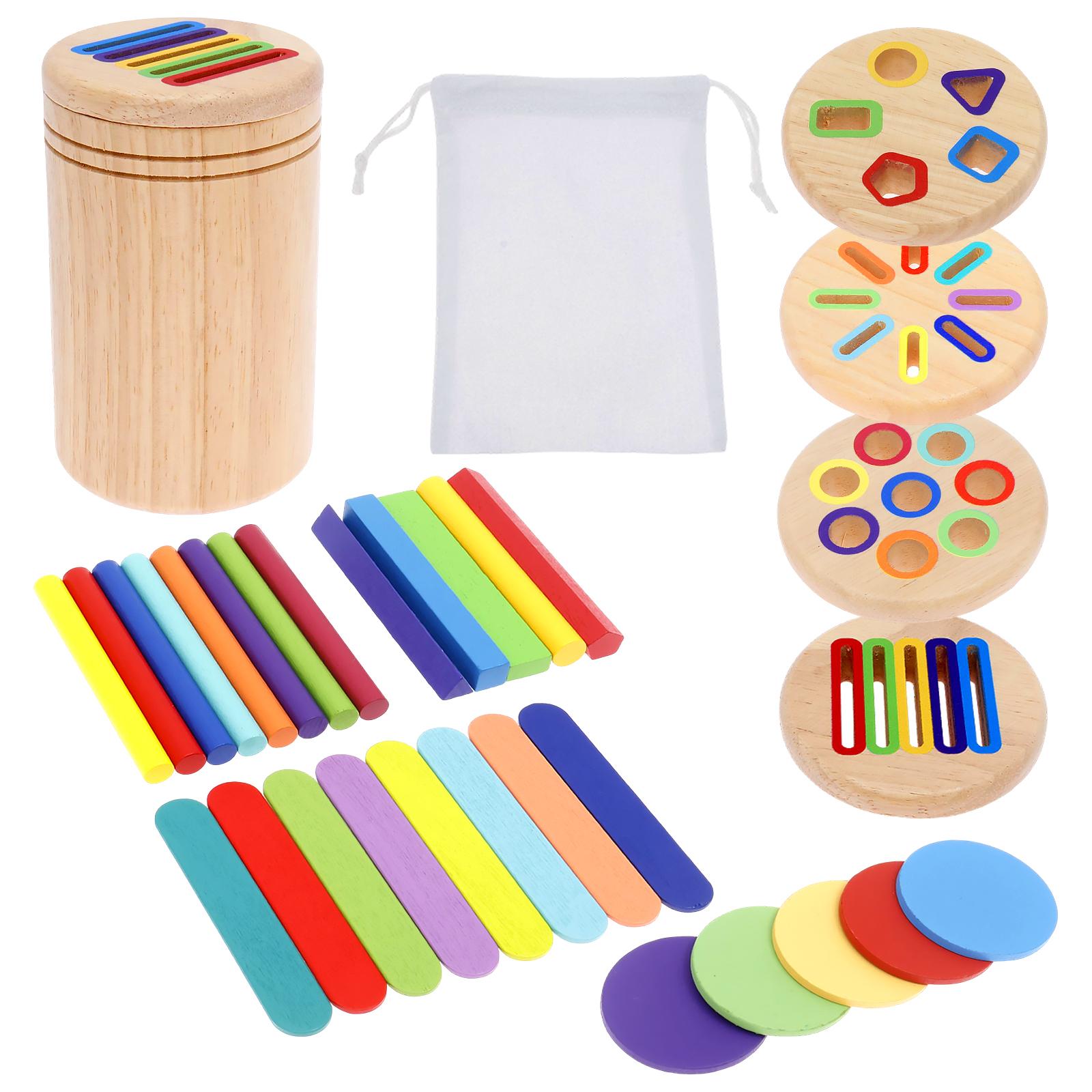 

Wooden 4-in-1 color classification toy stimulates cognitive development Montessori toy exercises hand skills Montessori game set