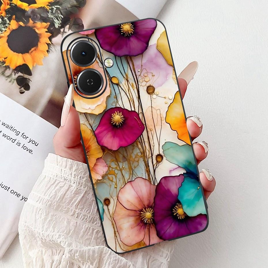 Cute Painting Phone Case For Tecno Spark Go 2 2025 Soft Silicone TPU Back Cover For Tecno Spark Go2 KM4 Cases Bumpers