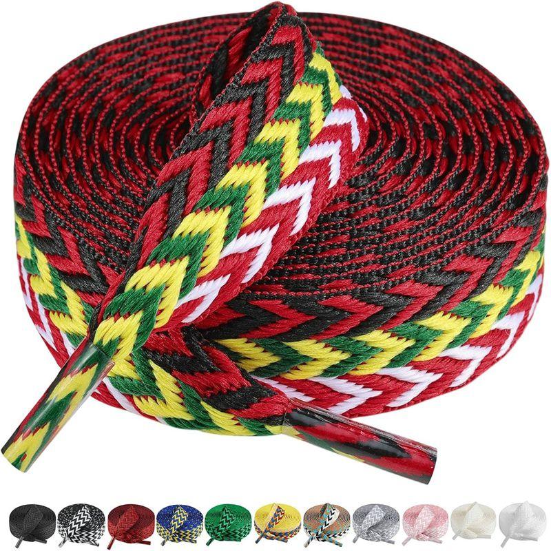 Sneaker Shoe Laces 1.5cm Width Thick Flat Shoelaces for Basketball Tennis Sports Shoes Shoelace Wavy Bread Rope Shoes Strings