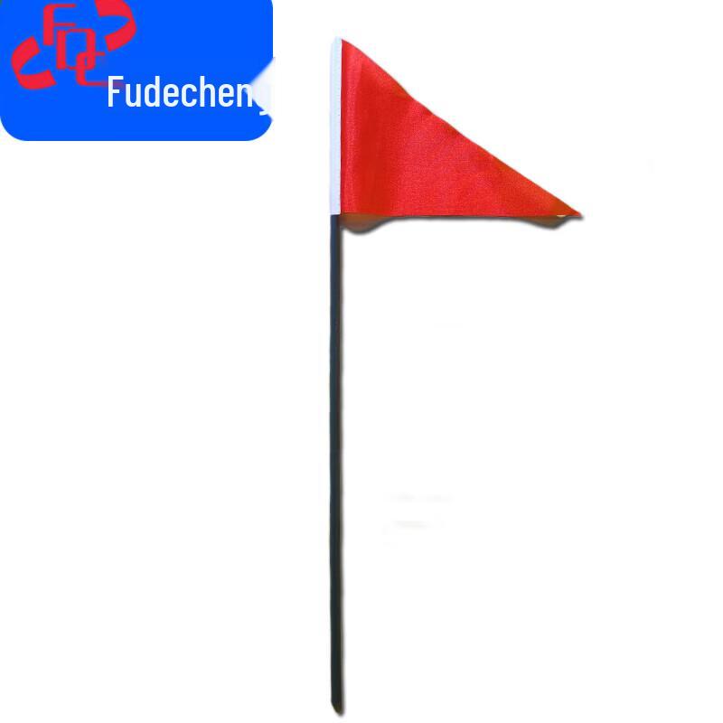 Fudecheng 10-Pack Small Red Triangle Flags with Iron Poles