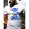 Weißes T-Shirt Joe Bar Team Motorradrennen Grafikdruck für Herren Outdoor-Sport Freizeitkleidung