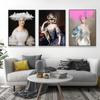 Elegant Lady Bubblegum Art Print clasic pictură în ulei pe pânză imprimeuri retro femeie portret pânză pictură renascentistă artă decor