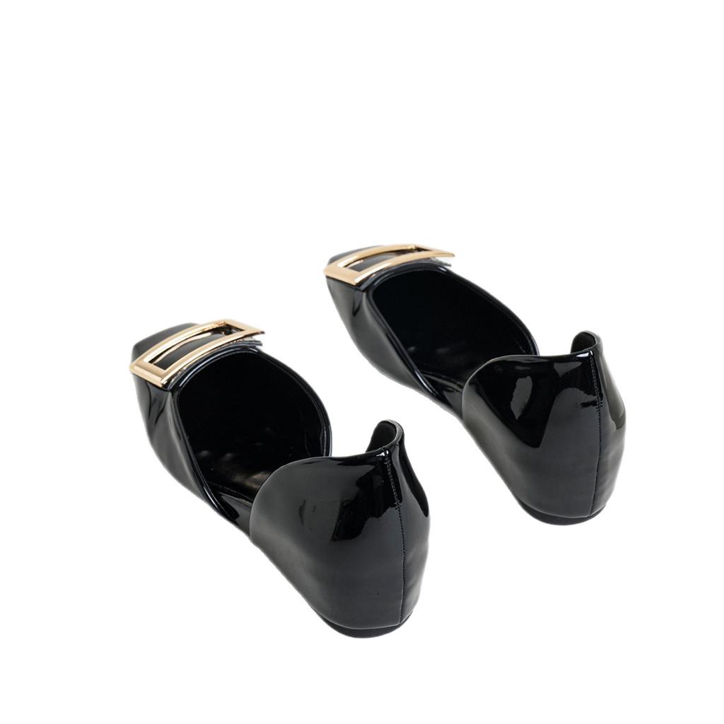 Sheepskin version~ Small inner height increase square head buckle leather hollow Mary Jane single shoes VR5cm light height increase shoes