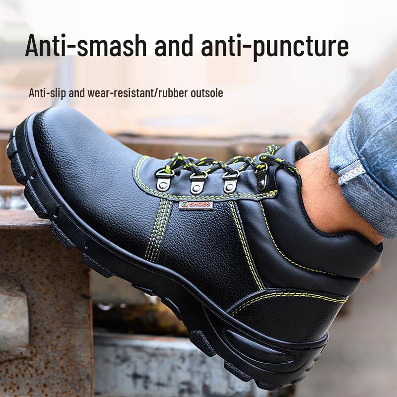 Huizumei Men s Warm High-Top Anti-Smash Puncture-Proof Safety Work Boots 40 (250mm)