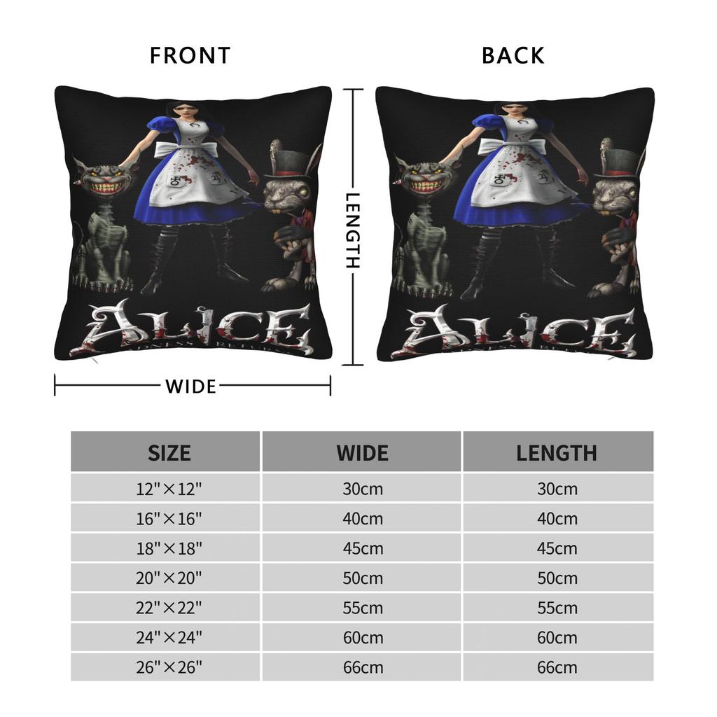 A-Alice Madness Returns Pillowcases Game Kawaii Pillow Case For Wedding Party Home Decor Square Pillow Cover