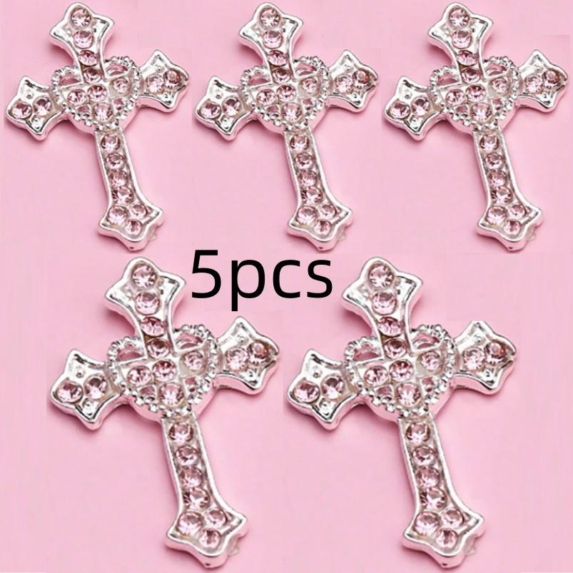 

10/5pcs Punk Cross Nail Charms 3D Gold Silver Diamond Nail Art Decoration Sparkling DIY Manicure Rhinestones Jewelry for Women