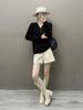 Women's Versatile V-Neck Cashmere Sweater - Loose Fit, Buttoned, Lazy Style Knitwear for Autumn/Winter