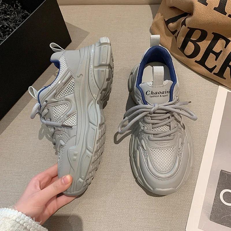 Dad Shoes, Women's Mesh Shoes, Breathable Women's Shoes, Running Shock Absorption, Light Sneakers, Platform Shoes