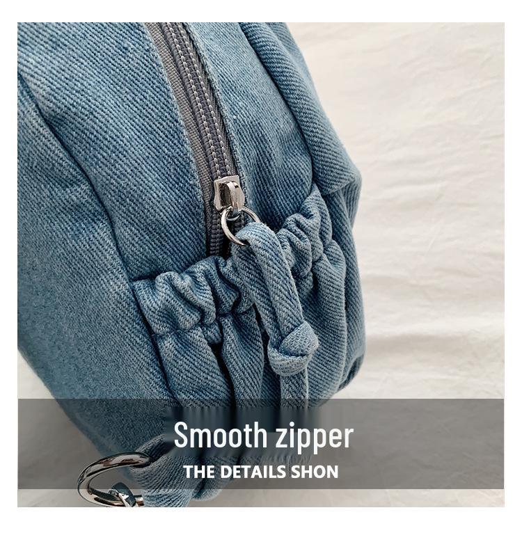 Vintage gewaschener Denim Rucksack für Damen, Stilvolle Crossbody Brusttasche, Frühjahrskollektion 2026