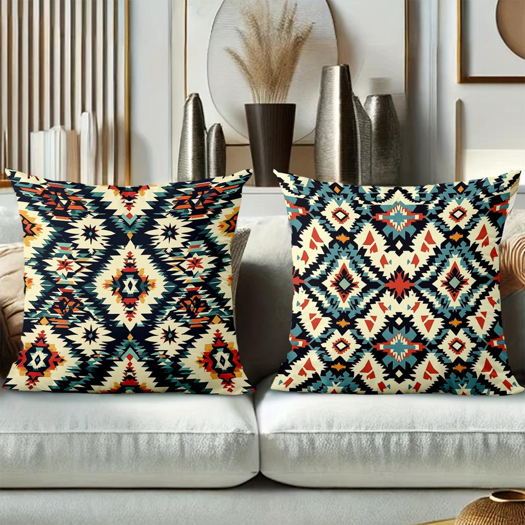 Bohemian Pattern Decorative Throw Pillow Cushions Polyester Pillowcase, Sofa Decorative Cushion Cov Headboard Pillow