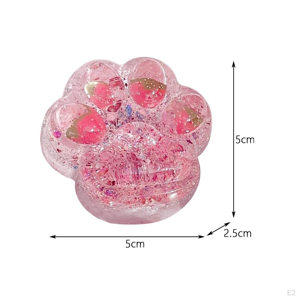Cat Paw Sensory Toy Party Favors Pocket for Kids Adults Soft Rubber Hand pink