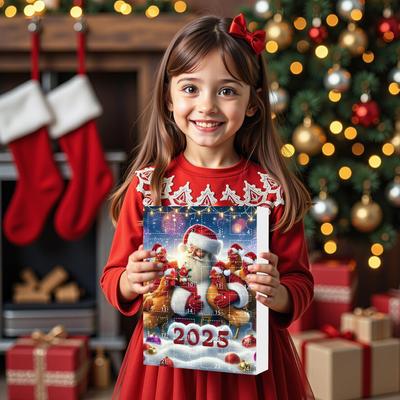 Christmas Tree Ornaments 24 Days Festive Countdown Calendar 2025 2D Acrylic Cute Chick Pendants Animal Charm For Christmas Tree