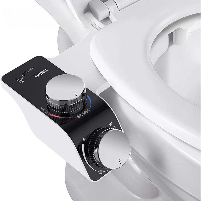 Bidet Toilet Seat Attachment Non-Electric Self-Cleaning Dual Nozzles Wash Hot Cold Mixer Water Lady Bathroom Accessories Sprayer