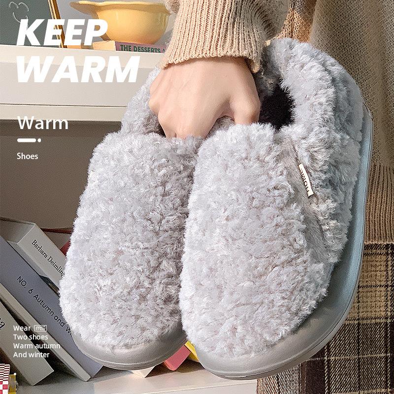 Winter neu Spitze Schleife Samt verdickt warm Baumwolle Hausschuh Baumwollpantoffeln