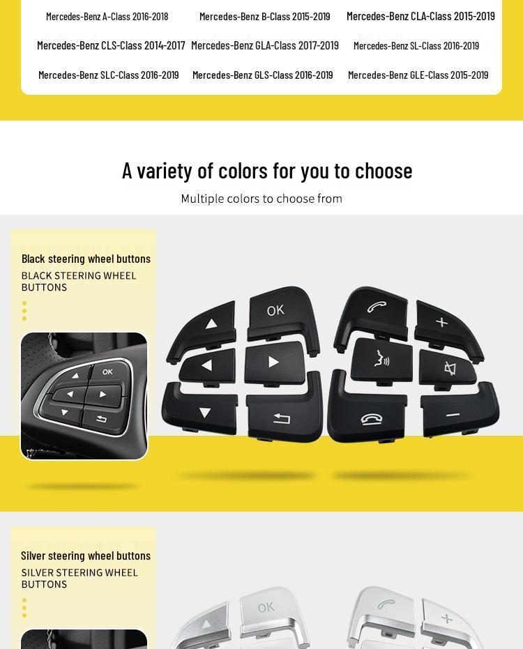 Mercedes-Benz Steering Wheel Buttons for GLS, GLE, A, B, and V Class - Multifunctional Switches W292