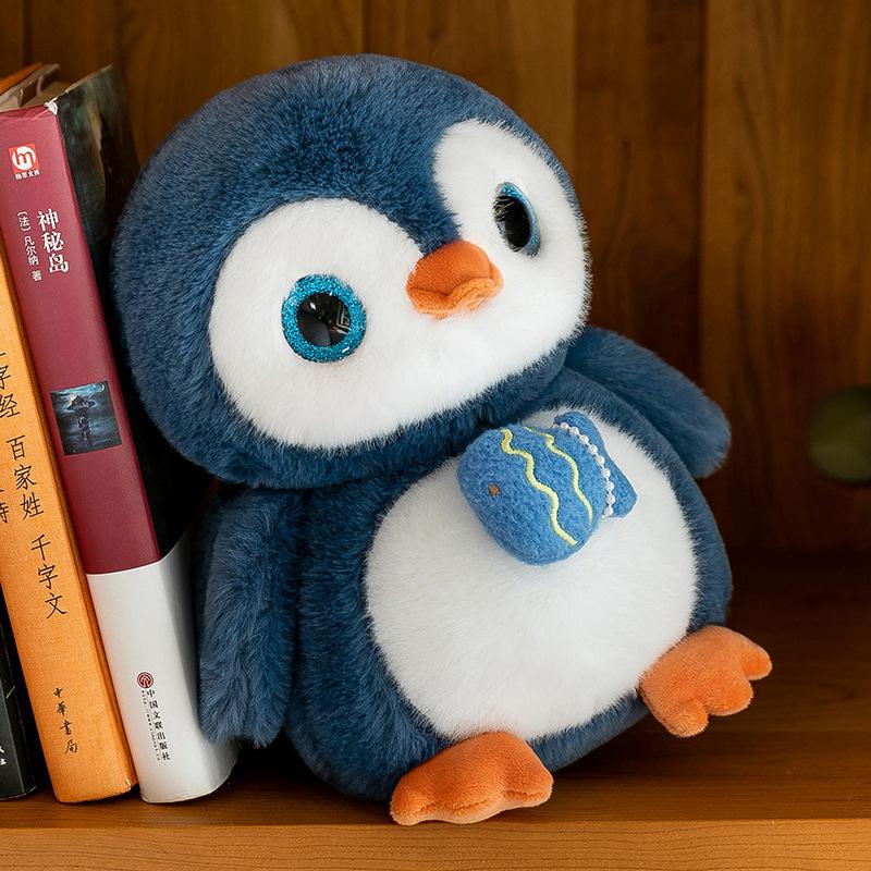 Cute fishing penguin plush toy children sleeping pillow doll machine doll wedding throwing aquarium gifts
