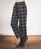 NEWIN High-Waisted Button-Up Straight Check Pants