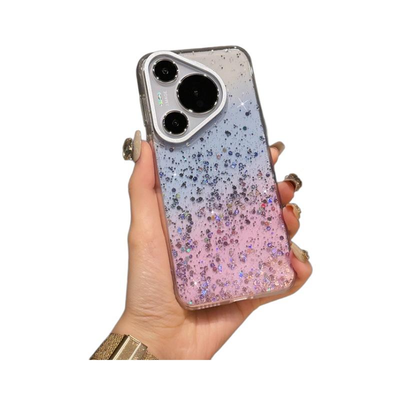 Gjelder Huawei Pura70Pro Epoksy gradvis endring glitter ins mobiltelefondeksel Mate60 gjennomsiktig avansert følelse beskyttelsesdeksel