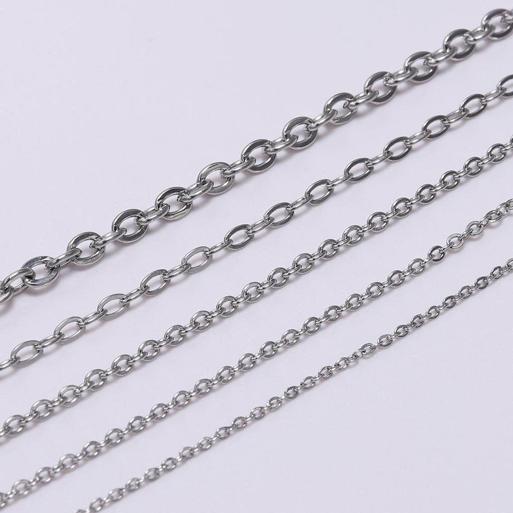 5M/lot Stainless steel Metal Necklaces Chain Bulk Link Chains For Necklaces Jewelry Making Findings DIY Accessories Supplies