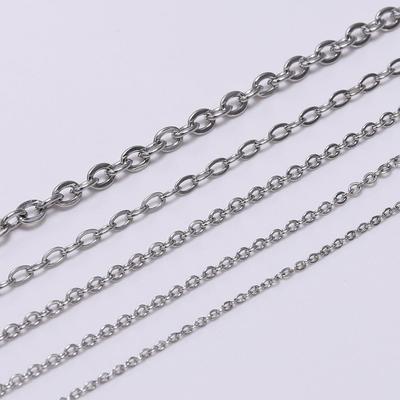 5M/lot Chaînes de Colliers Métal Acier Inoxydable Chaînes à Maillons en Gros Pour Colliers Fabrication de Bijoux Apprêts Accessoires DIY Fournitures