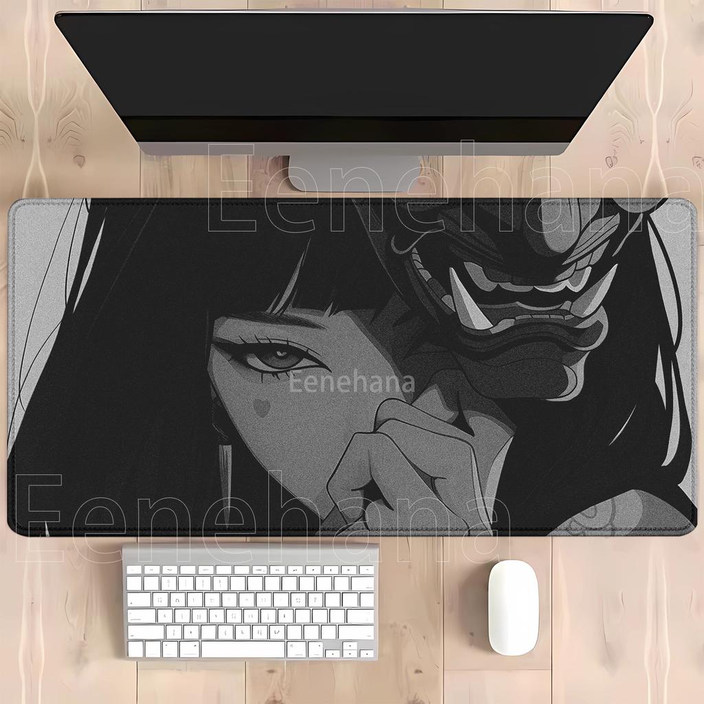 Mouse Pad Anime Mask girl Large Game Computer Office Game  Rubber Antislip Gaming Keyboard Mousepads offices overlock Desk Mat